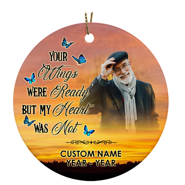 Dad Memorial Ornament - Angel Dad in Heaven Christmas Ornament For Loss Of Father, Sympathy Gift For Loss Of Dad ODT96