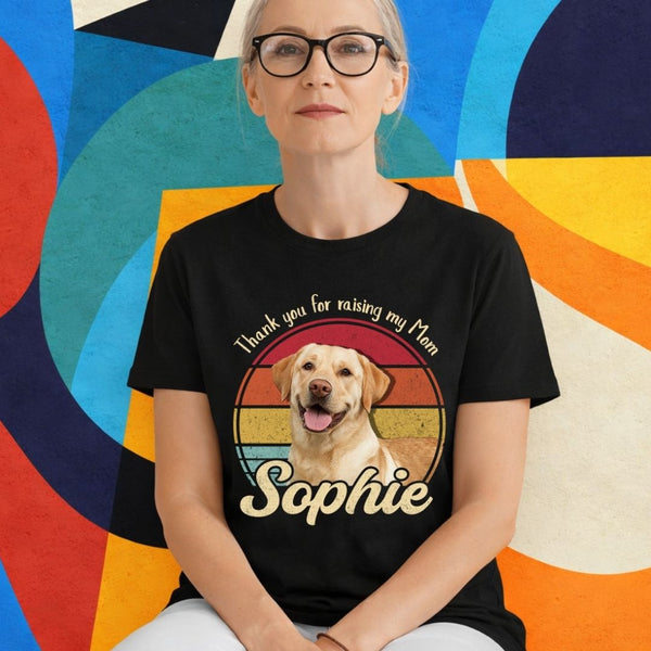 Custom Dog Photo Retro Style T-shirt for Grandma, Funny Mothers Day gift for Grandma FSD4802