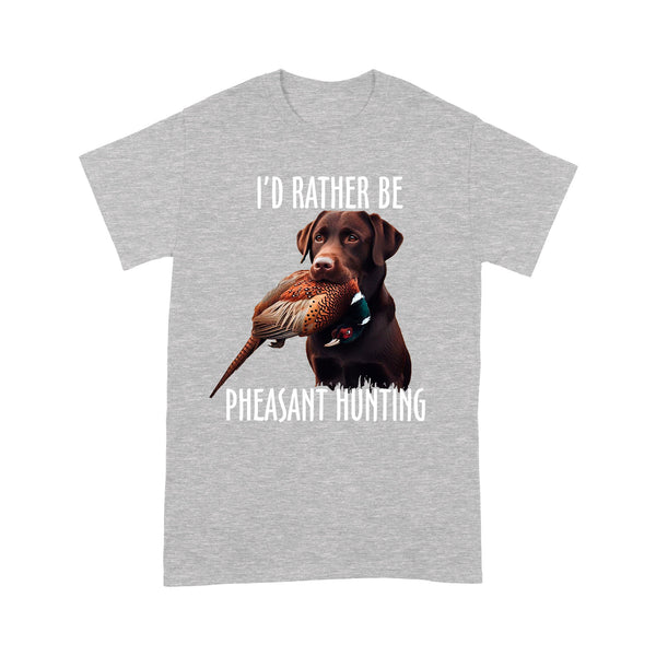 Chocolate Labrador Dog Pheasant Hunting T-shirt FSD4590 D02