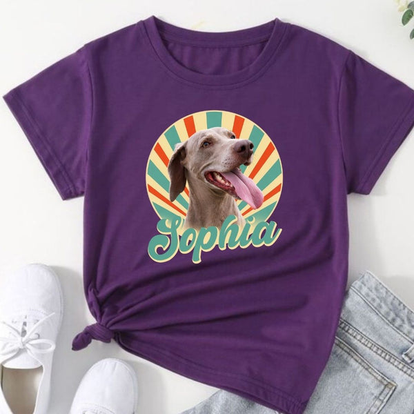 Custom Vintage Dog Standard T-Shirt, Dog Potrait Shirt Personalized Gift FSD4799