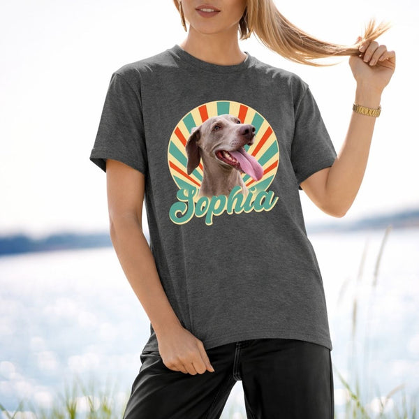 Custom Vintage Dog Standard T-Shirt, Dog Potrait Shirt Personalized Gift FSD4799