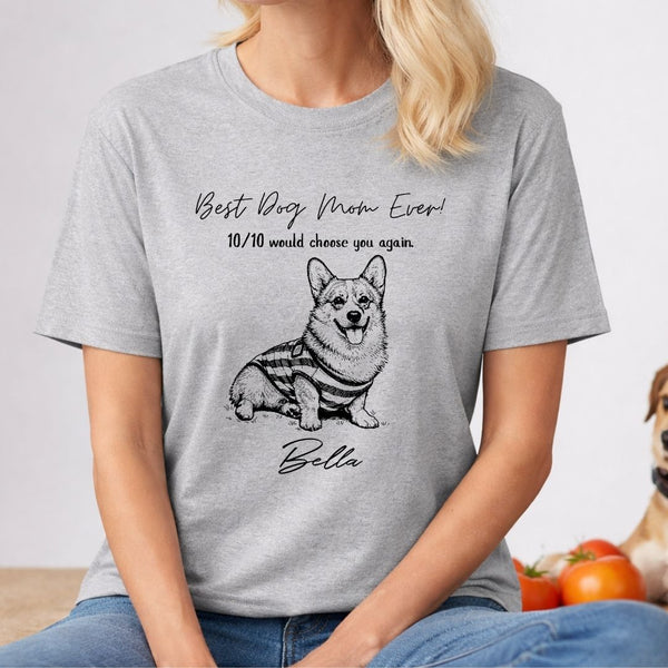 Best Dog Mom Ever Custom Dog T-shirt, Funny Mothers Day Gift for Dog Mom FSD4805