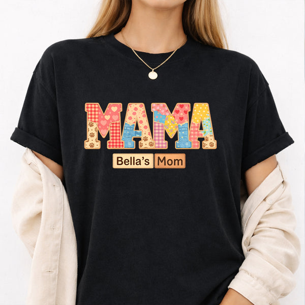 Dog Mama Custom Dog's Name Vintage T-shirt for humans, Personalized Gift for Dog Mom FSD4812