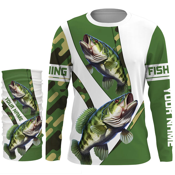 Bass Fishing camo Custom Long Sleeve performance Fishing Shirts, Personalized Bass Fishing jerseys TTN56