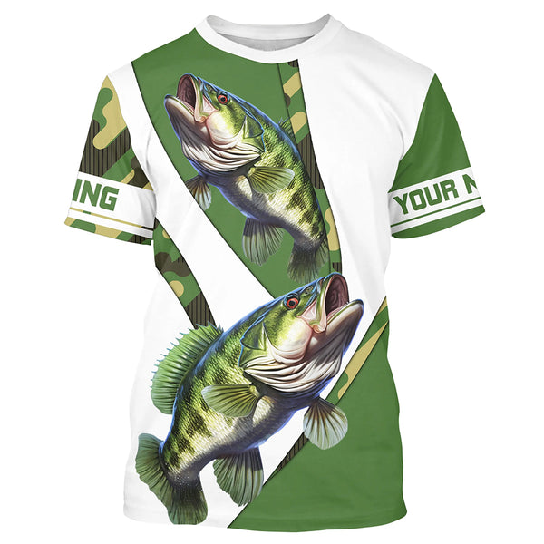 Bass Fishing camo Custom Long Sleeve performance Fishing Shirts, Personalized Bass Fishing jerseys TTN56