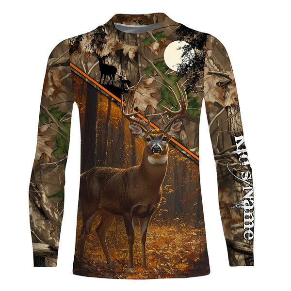 Personalized White-tailed Deer Hunting Camouflage Customized Name All over printed Shirt TTN02