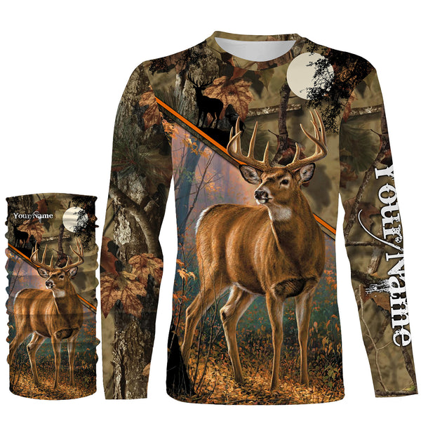 Personalized White-tailed Deer Hunting Camouflage Customized Name All over printed Shirt TTN02