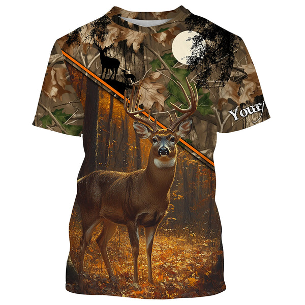 Personalized White-tailed Deer Hunting Camouflage Customized Name All over printed Shirt TTN02