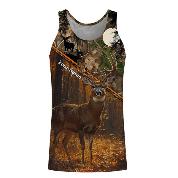 Personalized White-tailed Deer Hunting Camouflage Customized Name All over printed Shirt TTN02