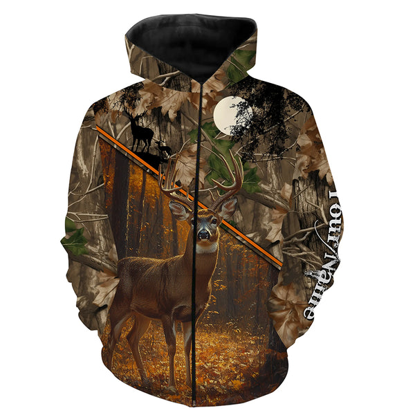 Personalized White-tailed Deer Hunting Camouflage Customized Name All over printed Shirt TTN02