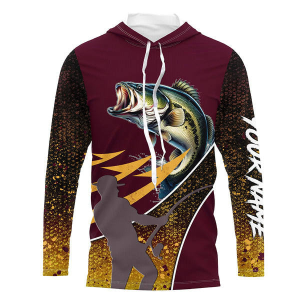 Bass Fishing Jerseys Bass Fisherman Performance Custom Name Fishing UV Shirts TTN04