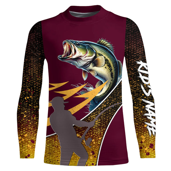 Bass Fishing Jerseys Bass Fisherman Performance Custom Name Fishing UV Shirts TTN04