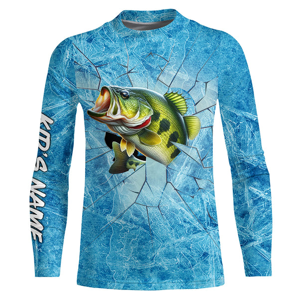 Ice fishing for bass fish winter camo clothing Custom name UV protection performance fishing shirt TTN35