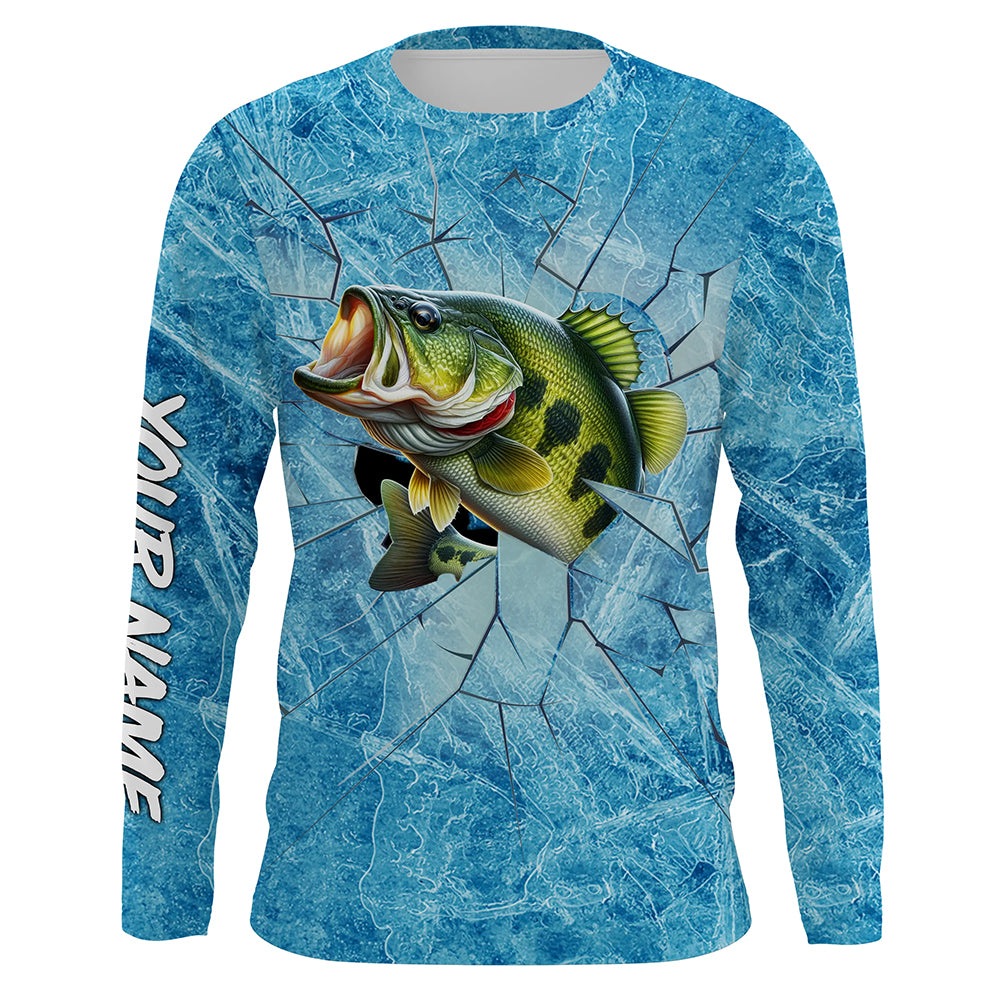 Ice fishing for bass fish winter camo clothing Custom name UV protection performance fishing shirt TTN35