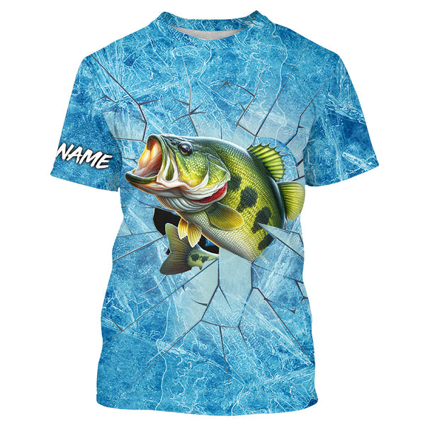 Ice fishing for bass fish winter camo clothing Custom name UV protection performance fishing shirt TTN35