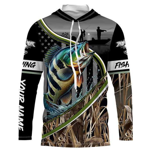 Peacock Bass Custom name Long Sleeve tournament Fishing jerseys Shirts for Fisherman TTN46