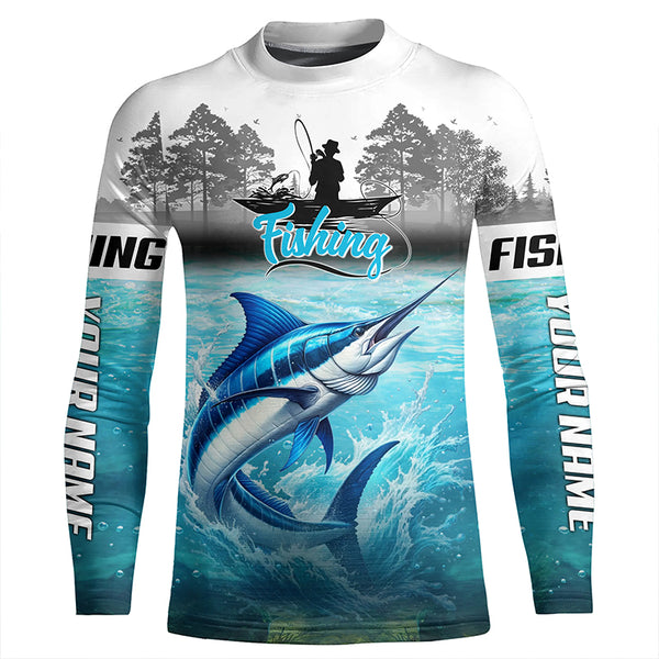 Marlin Fishing 3D UV protection quick dry customize name long sleeves shirt 30+ TTV37