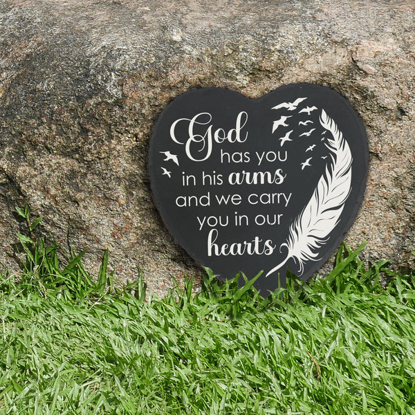 Garden Memorial Slate Stone Memory Plaque Sympathy Gifts for Loss of Loved One Stepping Stones TNA5