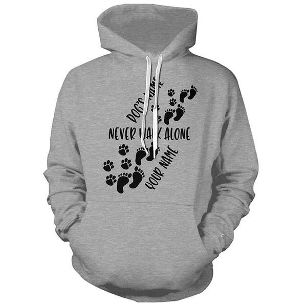 Dog lovers - Never walk alone - personalized custom name shirt for dog lover D07