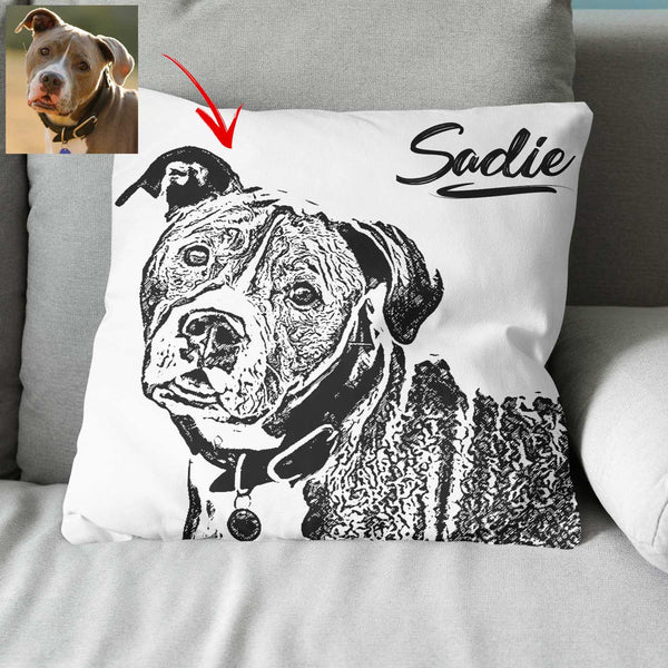 Embrace Comfort and Memories with Our Custom Minimalist Dog Canvas Pillows A62