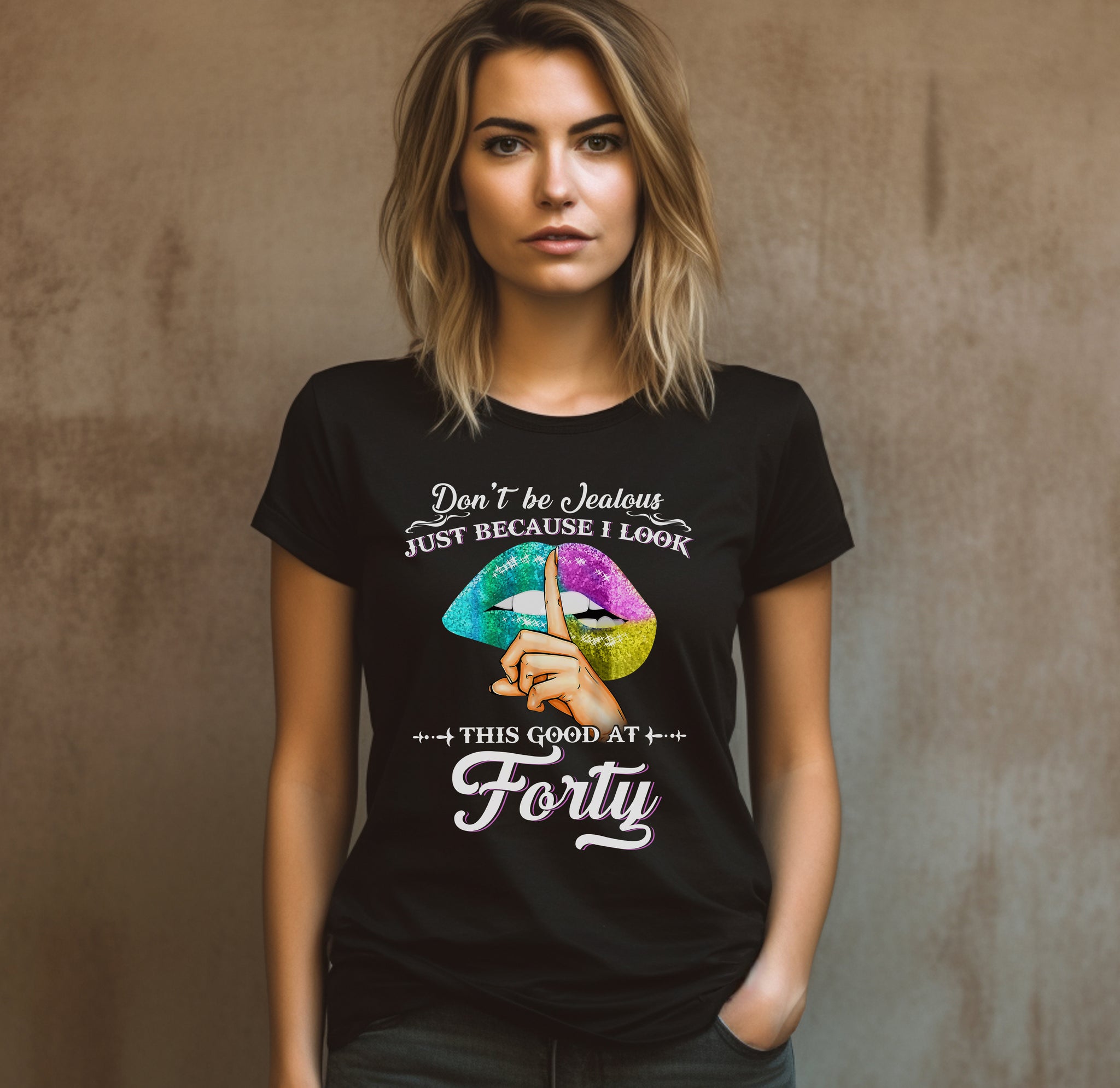 40th birthday gift ideas for woman forty birthday t-shirt (plus size available).