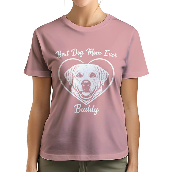 Best Dog Mom Ever Custom Dogface Premium Women's T-Shirt for Mom DM01