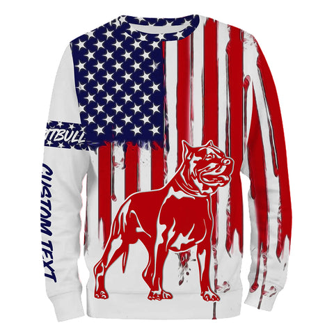 American pitbull USA flag UV protection personalized shirt for dog lover D01