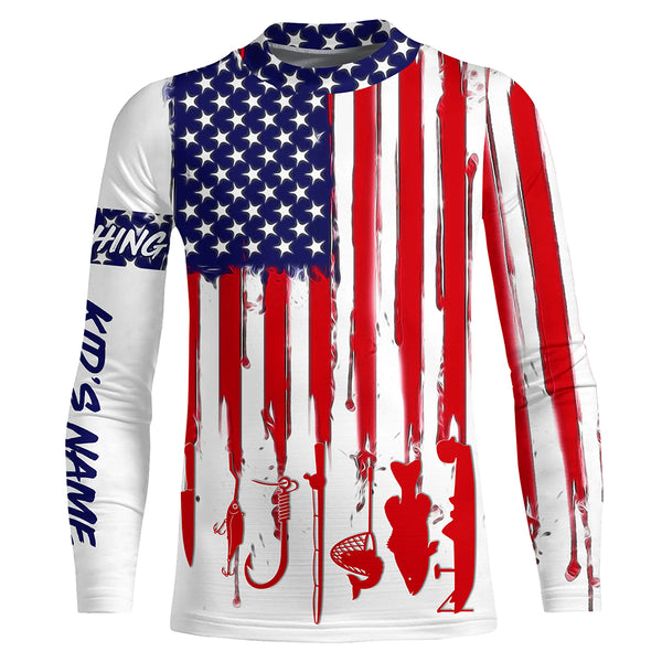 American Flag UV Protection Fishing Shirt Fishing Jersey For Fisherman A12