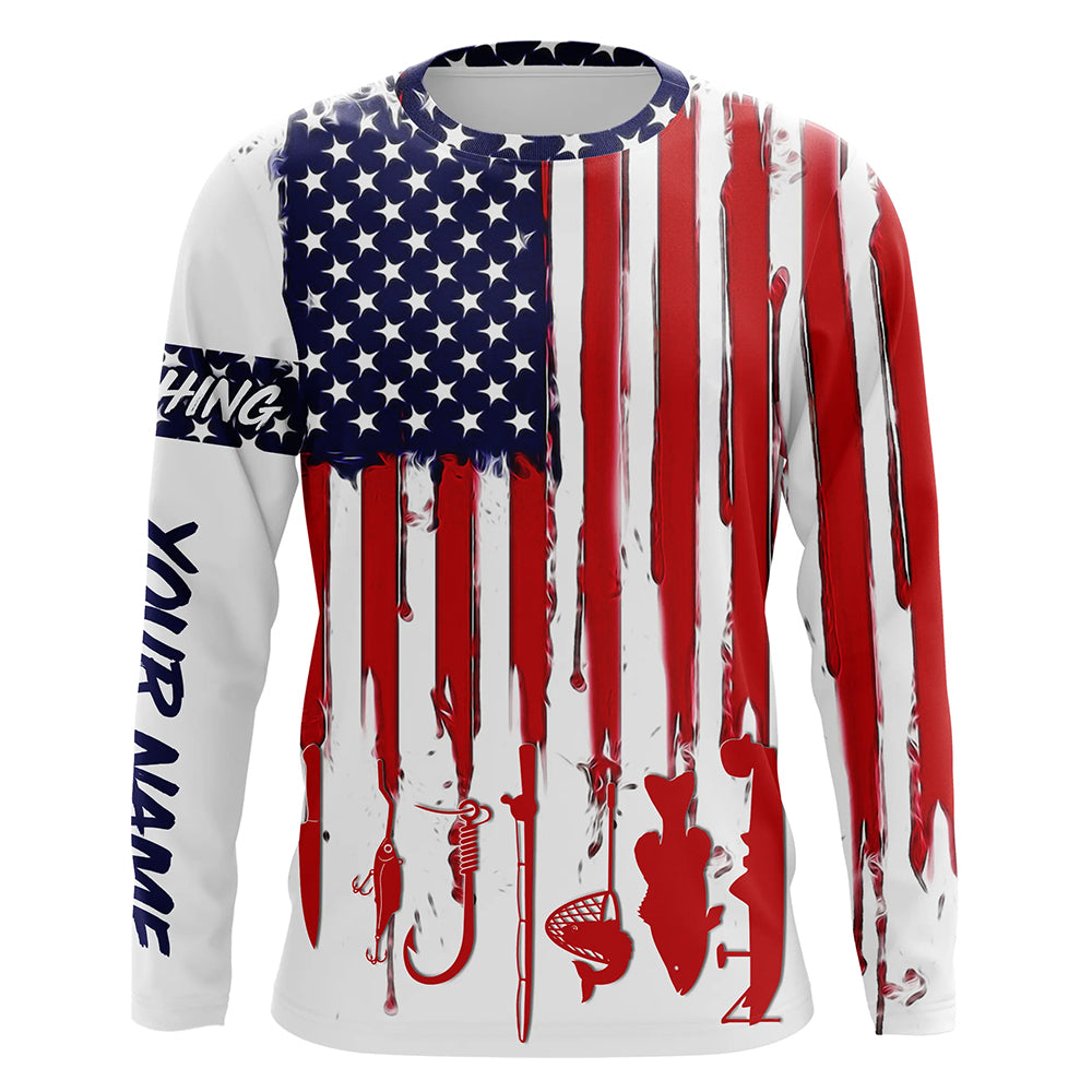 American Flag UV Protection Fishing Shirt Fishing Jersey For Fisherman A12