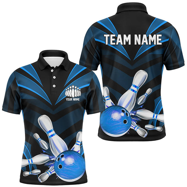 Blue Bowling Jersey Strike Bowling Team Shirts, Custom Bowling Uniforms For Men And Women IPHW7106