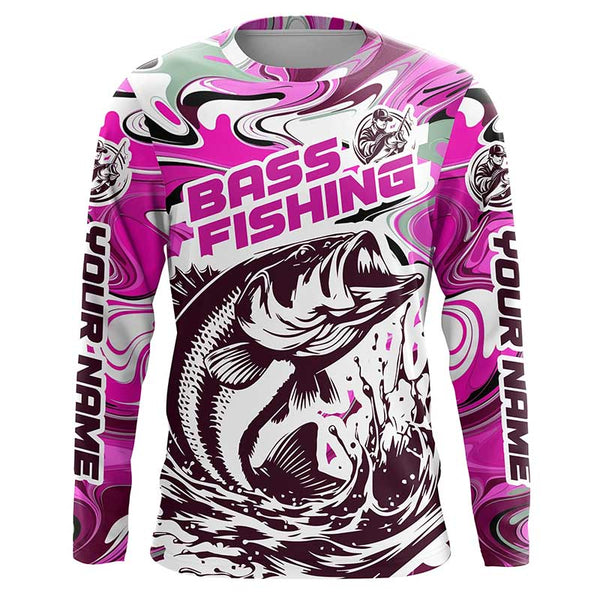 Personalized Bass Fishing Tournament Long Sleeve Fishing Shirts, Multi-Color Bass Fishing Jerseys IPHW5787