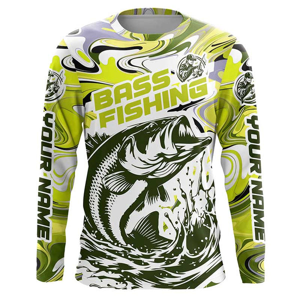 Personalized Bass Fishing Tournament Long Sleeve Fishing Shirts, Multi-Color Bass Fishing Jerseys IPHW5787