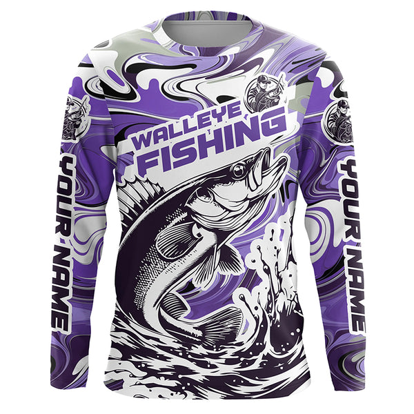 Personalized Walleye Fishing Tournament Long Sleeve Fishing Shirts, Multi-Color Walleye Fishing Jerseys IPHW5887