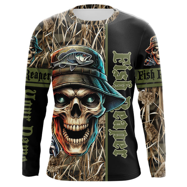 Fish Reaper Camo Customize Name 3D All Over Printed Fishing Shirts, Personalized Gifts NQS212