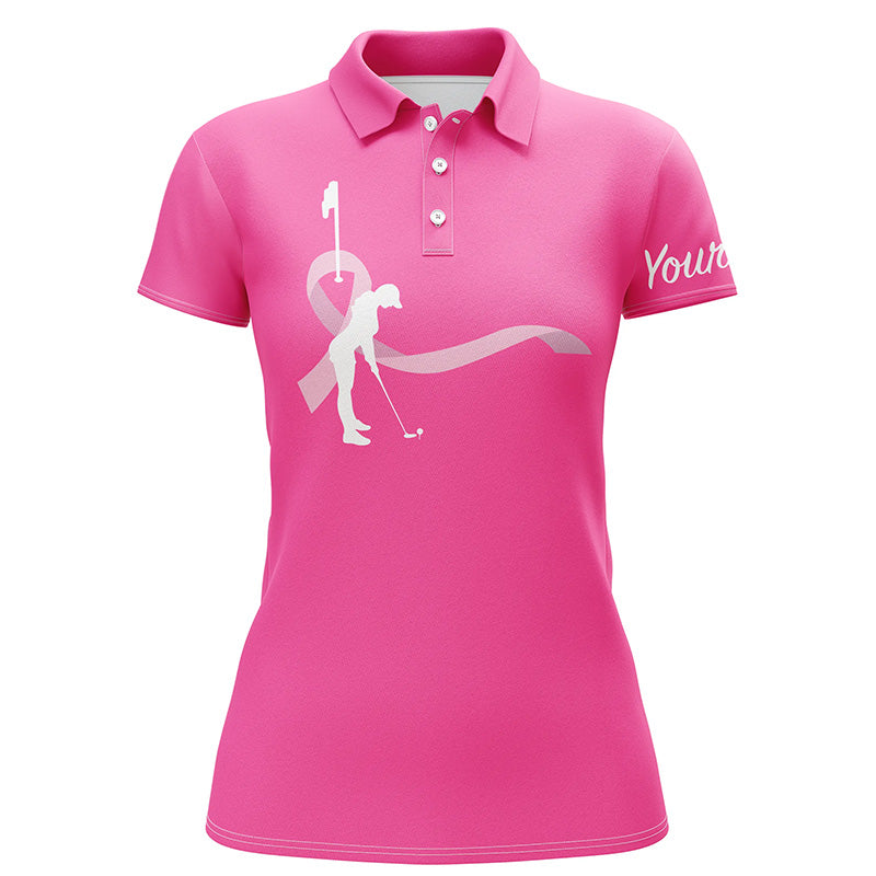 Breast Cancer Awareness golf shirts custom team Women golf polo shirt, pink ribbon golf shirts NQS6371