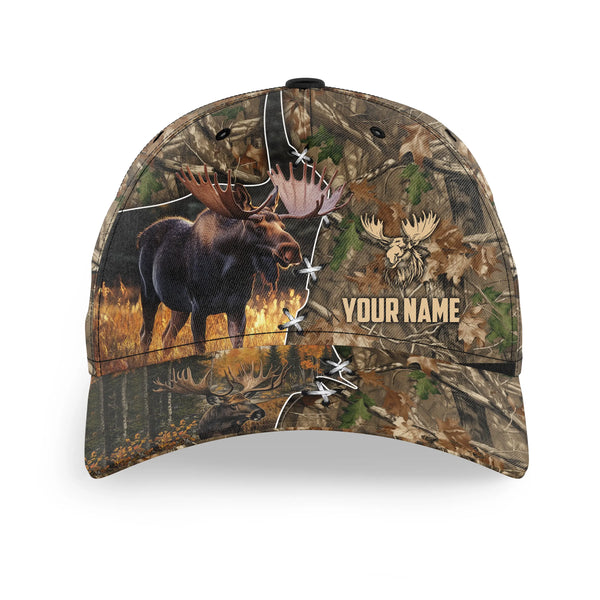 Moose Hunting Camouflage Custom Name 3D Hat - Outdoor Cap Hunting Gifts for Moose Hunter NQS4357