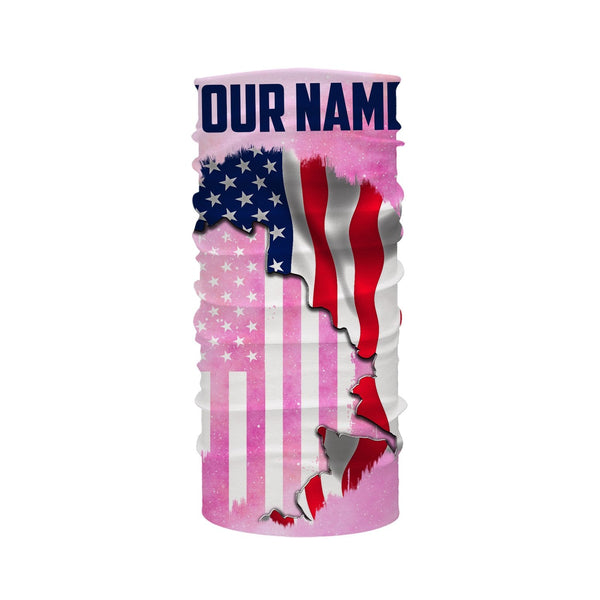 American Flag Universe patriotic Custom performance shirts, personalized pink galaxy fishing gift NQS2558