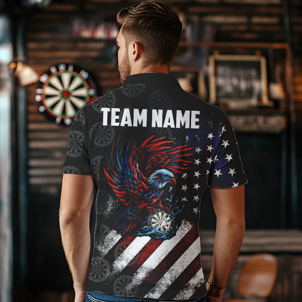 Retro American Flag Eagle Darts shirts for Men Custom Patriotic Darts Team Jersey Darts gifts NQS9634