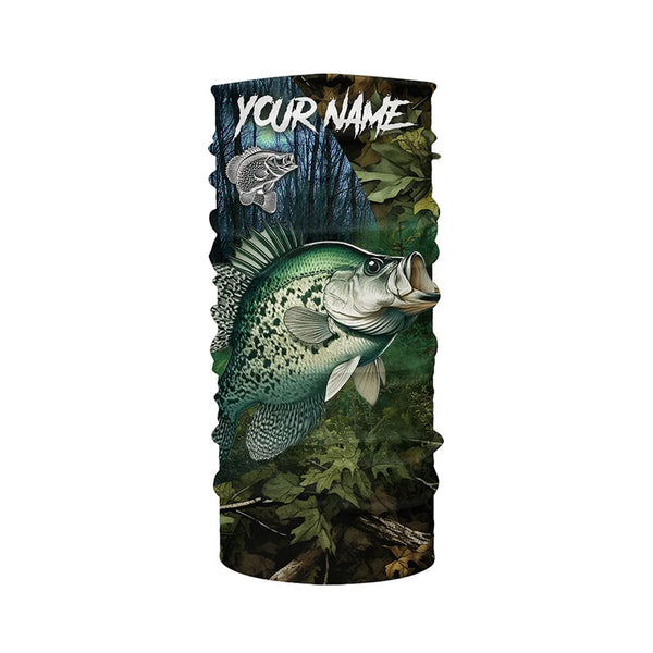 Crappie Fishing green camo Custom name Performance Long Sleeve UV protection fishing shirts for men NQSD92