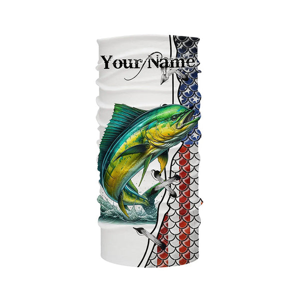 Mahi mahi fishing American flag patriotic 4th July Custom performance fishing shirts NQS2074