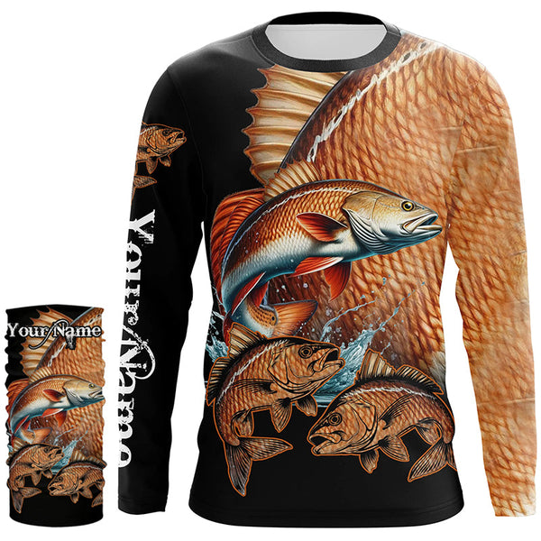 Redfish puppy drum Fishing Customize Name UV protection long sleeves fishing shirts NQS2355