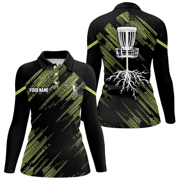 Yellow Black Women disc golf polo shirts custom disc golf team disc golf jerseys NQS7815