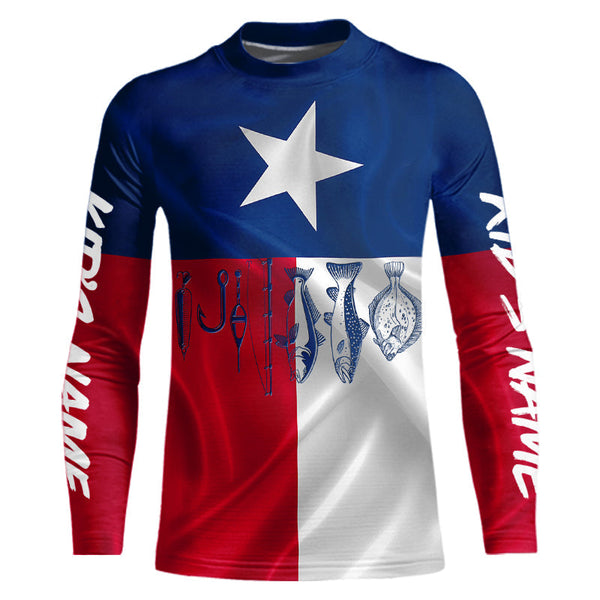 Texas Slam Fishing Redfish, Speckled Trout, Flounder Fishing Shirts Custom Patriotic Fishing Jerseys NQS9172