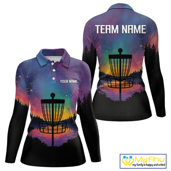 Colorful Disc golf polo shirts for women Custom Disc Golf basket attire for Team NQS10129