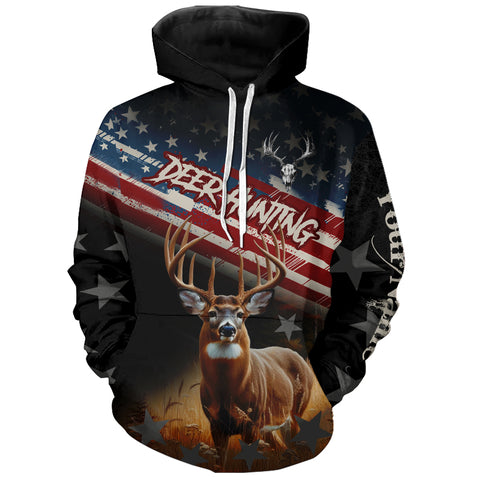 Deer Hunting American Flag Customize 3D All Over Printed Shirts Personalized Patriotic Hunting gifts NQS8727