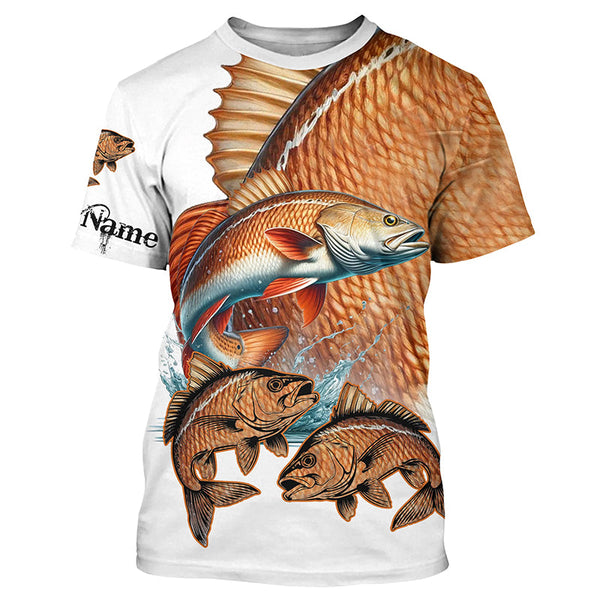 Redfish puppy drum Fishing Customize Name UV protection long sleeves fishing shirts NQS2646