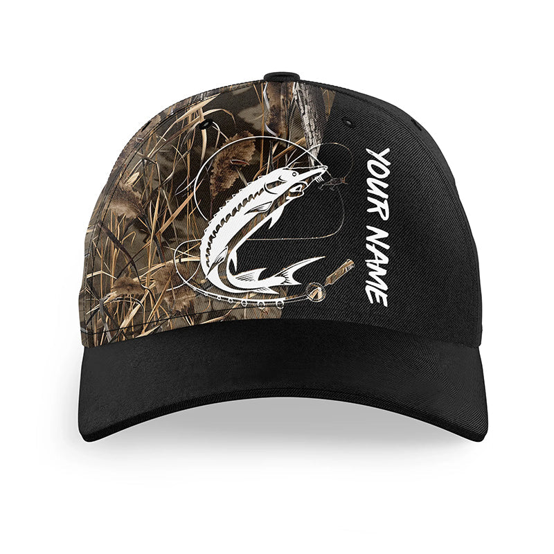 Sturgeon Fishing Tattoo camo Custom fishing hat Unisex Fishing Baseball Angler camo hat NQS2669