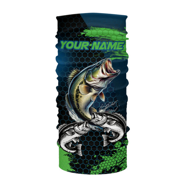 Blue and Green Camo Largemouth Bass fishing custom Bass fishing jerseys, personalized fishing gifts NQS9218
