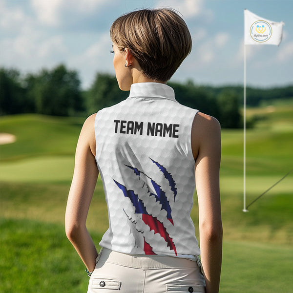 Personalized Texas Flag Women sleeveless polo shirt, Custom Patriotic Golf Team Shirts For ladies NQS10156