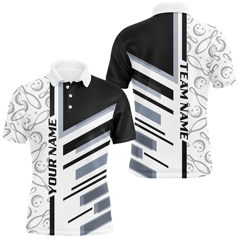 Black and White Camo Bowling shirts for Men custom Bowling Team Uniforms Jerseys NQS8763